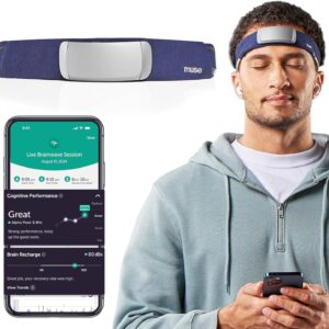 Muse S Meditation & Sleep Tracker Headband – Mind, Heart, & Breath Monitoring with Soundscapes & Sleep Aid